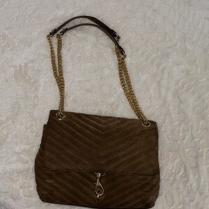 Rebecca Minkoff Brown and Gold Quilted Shoulder Bag